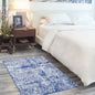 4’ X 6’ Ivory And Navy Abstract Grids Area Rug