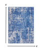 4’ X 6’ Blue And Ivory Abstract Splash Area Rug