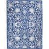 4’ X 6’ Navy And Ivory Intricate Floral Area Rug