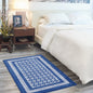 4’ X 6’ Navy And Ivory Geometric Area Rug