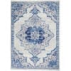 4’ X 6’ Ivory And Blue Medallion Area Rug