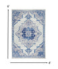 4’ X 6’ Ivory And Blue Medallion Area Rug
