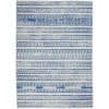 4’ X 6’ Ivory And Blue Distressed Area Rug