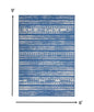 4’ X 6’ Ivory And Blue Distressed Area Rug