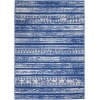 4’ X 6’ Ivory And Blue Distressed Area Rug