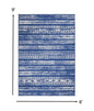 4’ X 6’ Ivory And Blue Distressed Area Rug