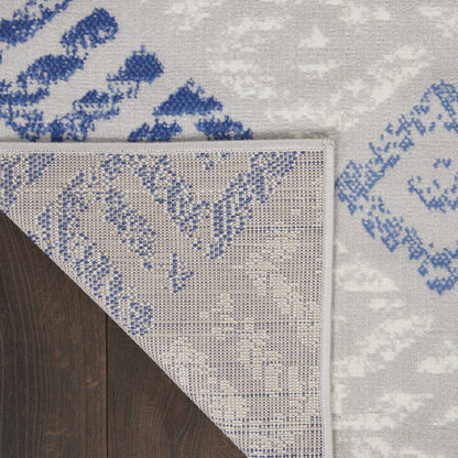 4’ X 6’ Gray And Blue Diamonds Area Rug