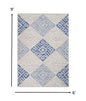 4’ X 6’ Gray And Blue Diamonds Area Rug