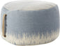 20"  Blue Abstract Round Pouf Ottoman