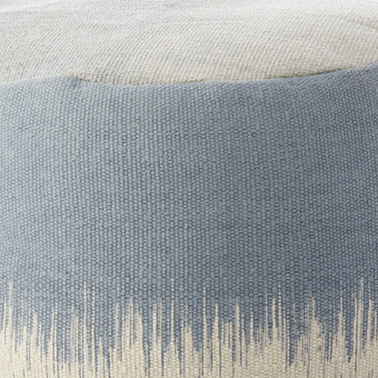 20"  Blue Abstract Round Pouf Ottoman