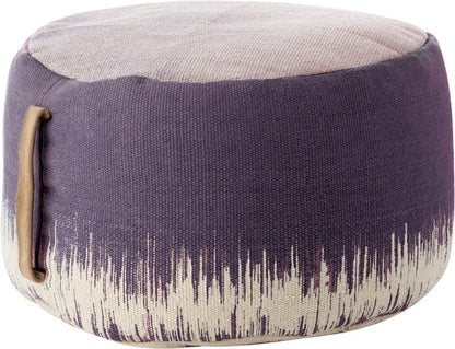 20"  Mauve Abstract Round Pouf Ottoman