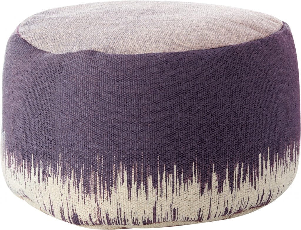 20"  Mauve Abstract Round Pouf Ottoman