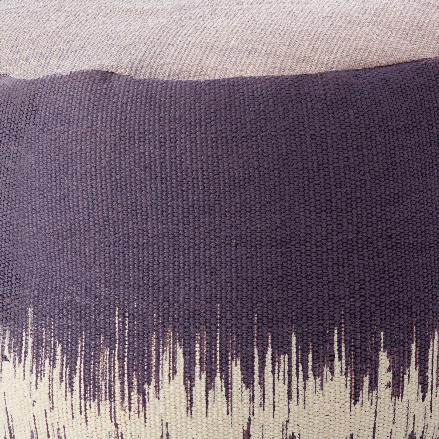 20"  Mauve Abstract Round Pouf Ottoman