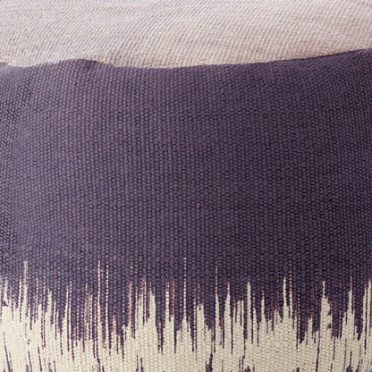 20"  Mauve Abstract Round Pouf Ottoman