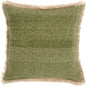 Deep Green Fringed Throw Pillow