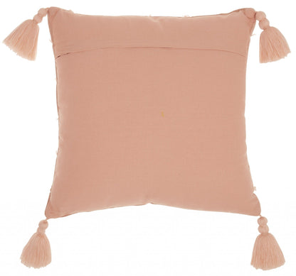 Pink Thread Detailed Throw Pillow