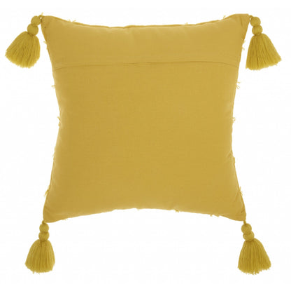 Yellow Thread Detailed Throw Pillow