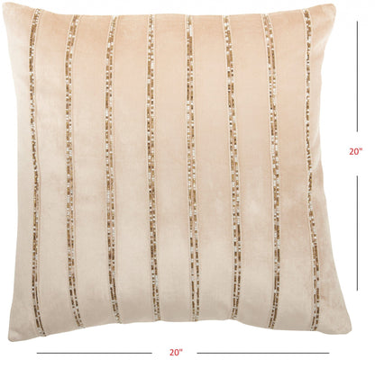 Glam Blush Pink And Gold Beaded Accent Throw Pillow