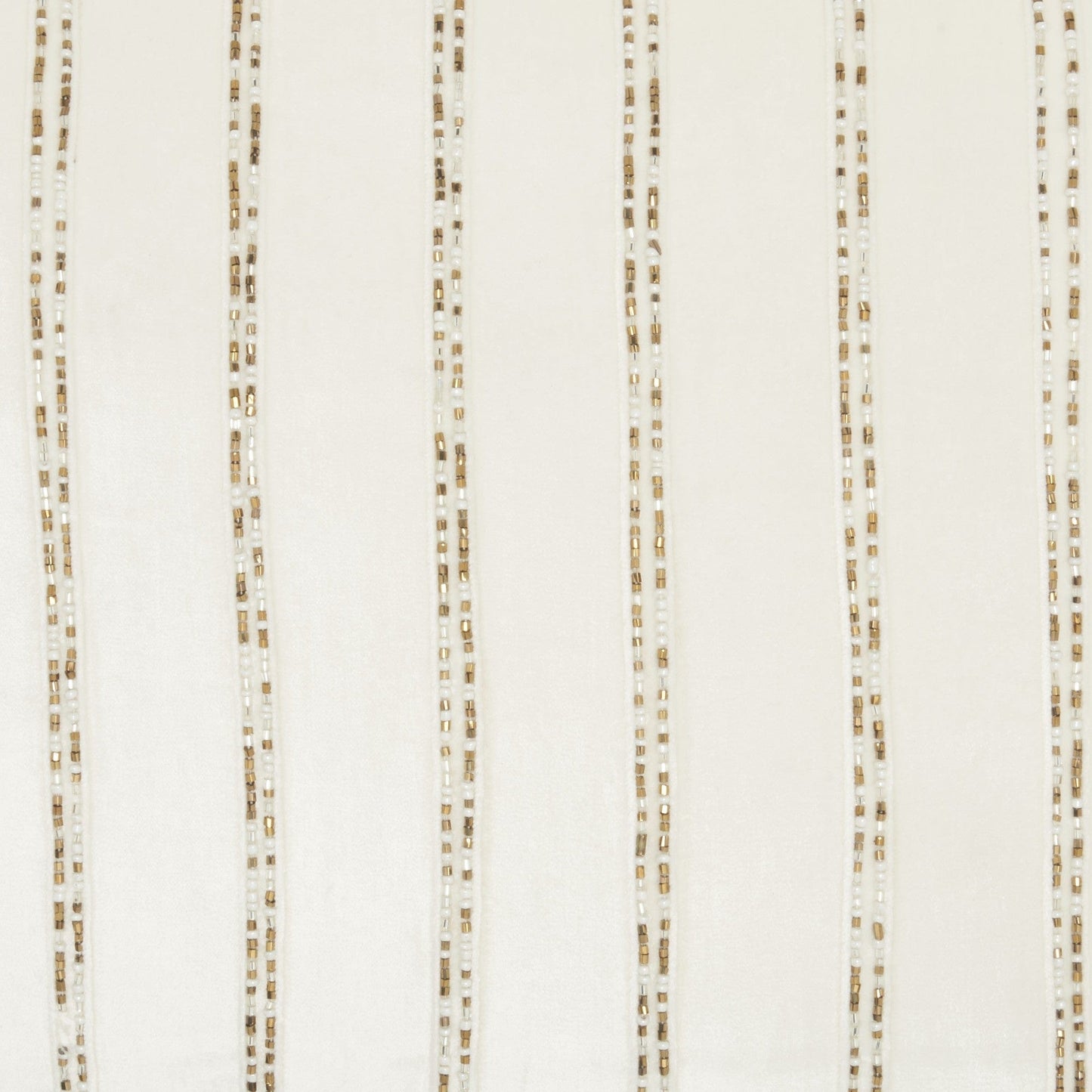 Glam Ivory And Gold Accent Throw Pillow With Beaded Details