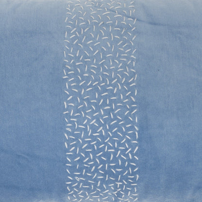 Blue Lumbar Pillow With Center Pattern