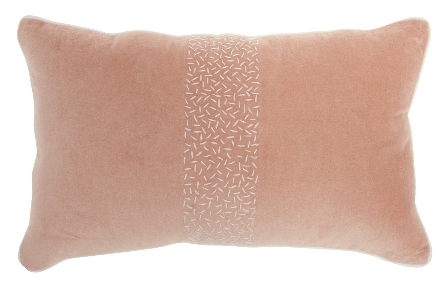 Pink Lumbar Pillow With Center Pattern