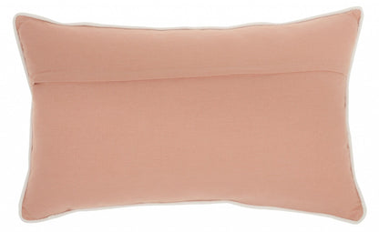 Pink Lumbar Pillow With Center Pattern