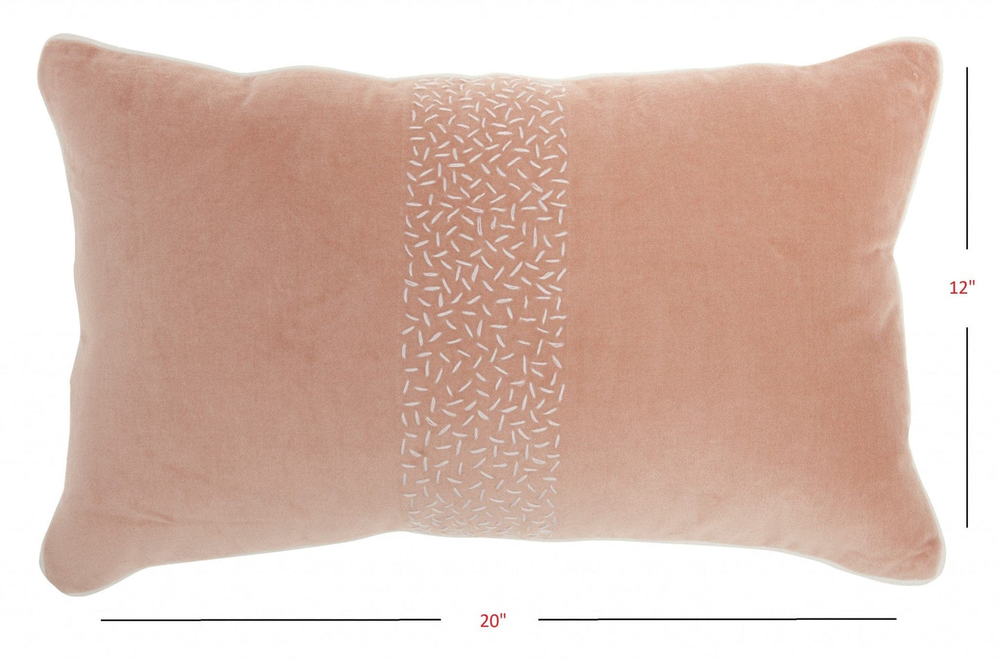 Pink Lumbar Pillow With Center Pattern