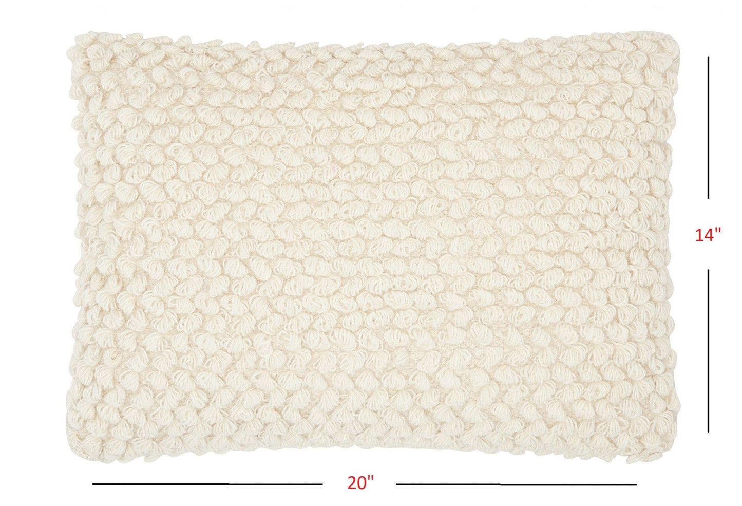Off White Knotted Detail Lumbar Pillow