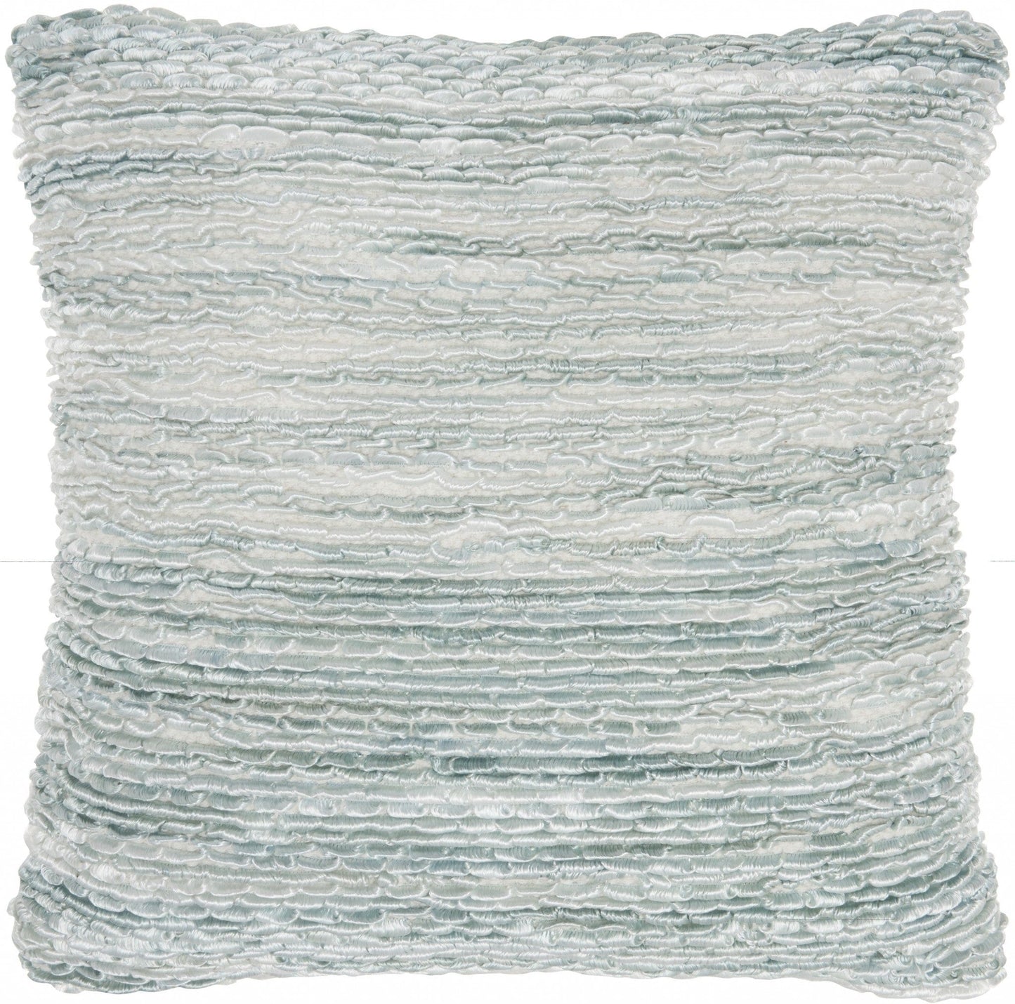 Petite Teal And White Striped Throw Pillow