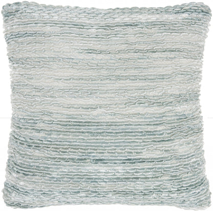 Petite Teal And White Striped Throw Pillow