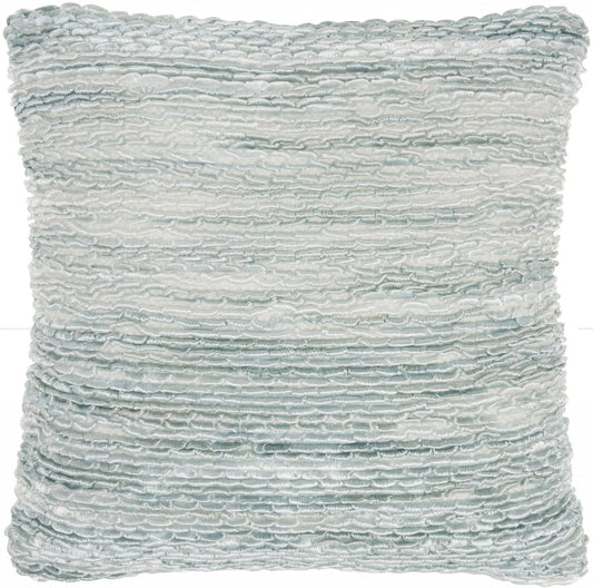 Petite Teal And White Striped Throw Pillow