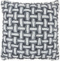 Gray And White Woven Throw Pillow