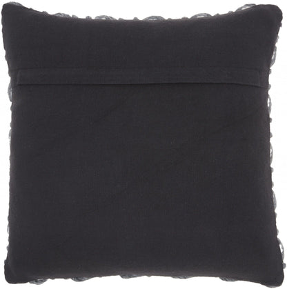 Gray And White Woven Throw Pillow