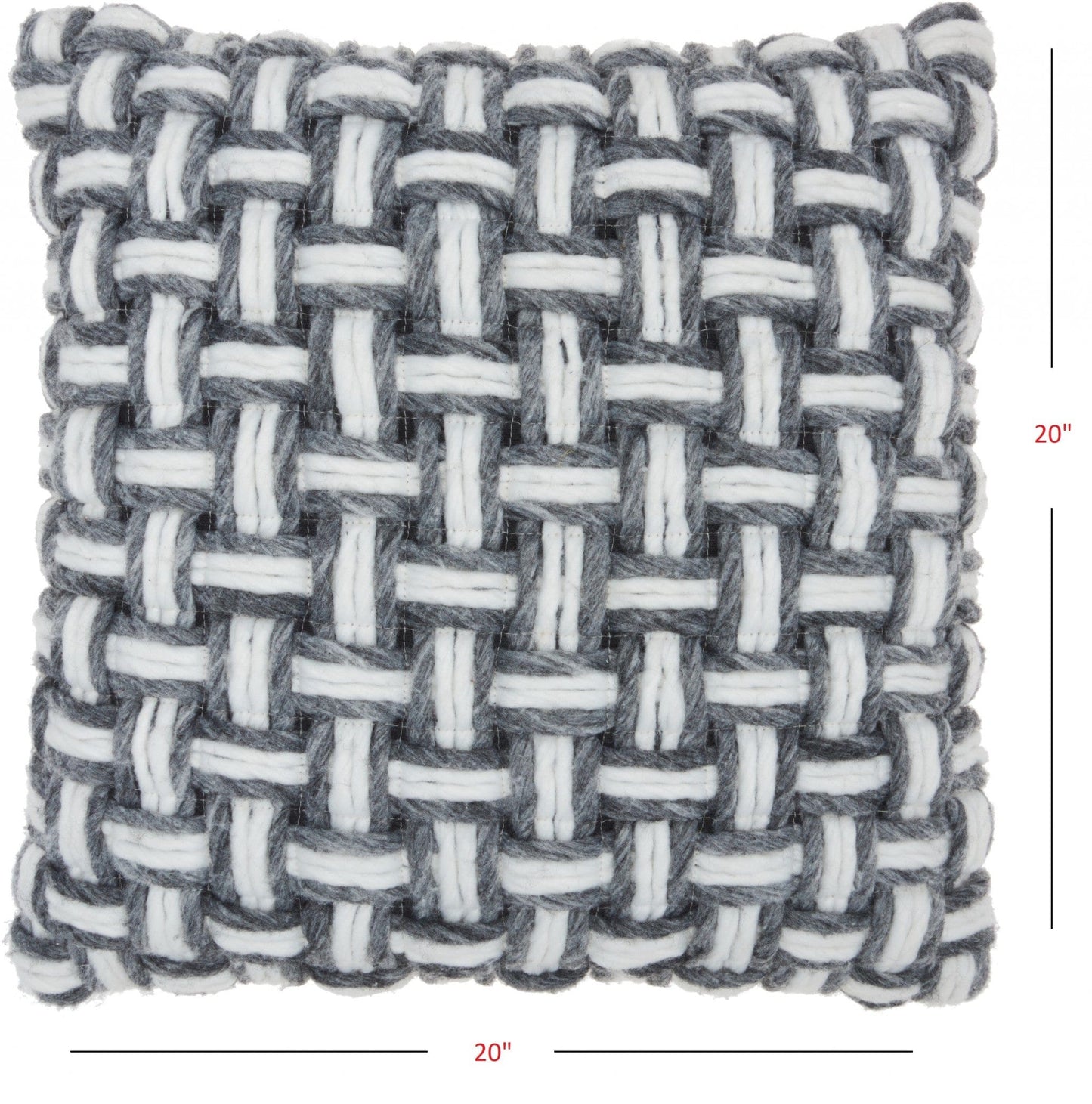 Gray And White Woven Throw Pillow