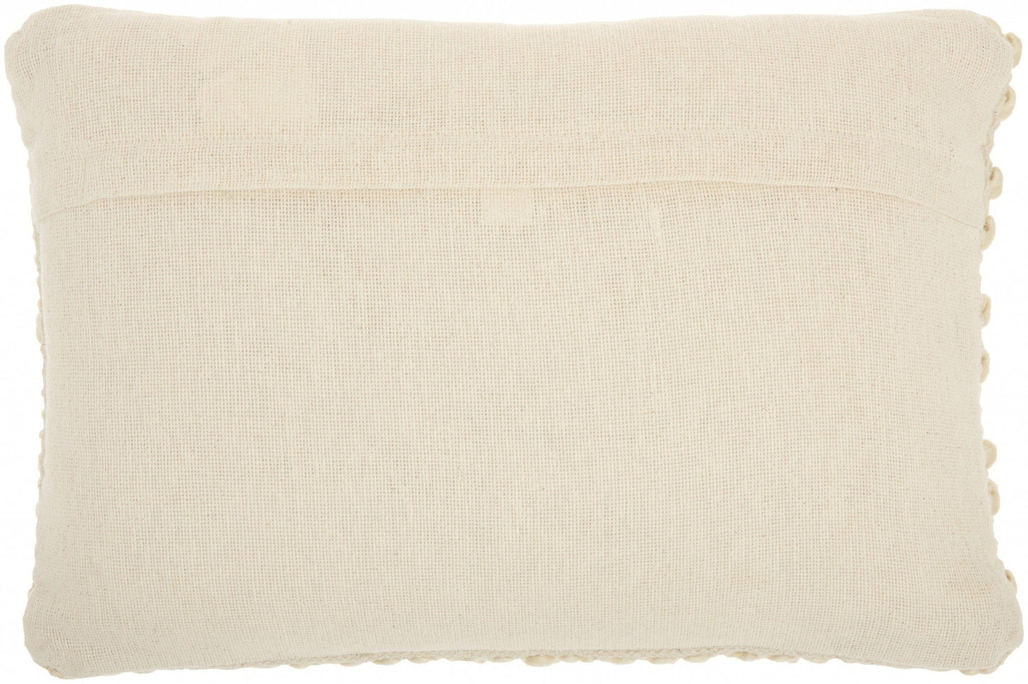 Cream Pom-Pom Detailed Lumbar Pillow