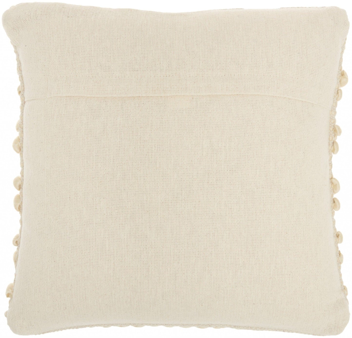 Cream Pom-Pom Detailed Throw Pillow