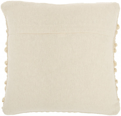 Cream Pom-Pom Detailed Throw Pillow