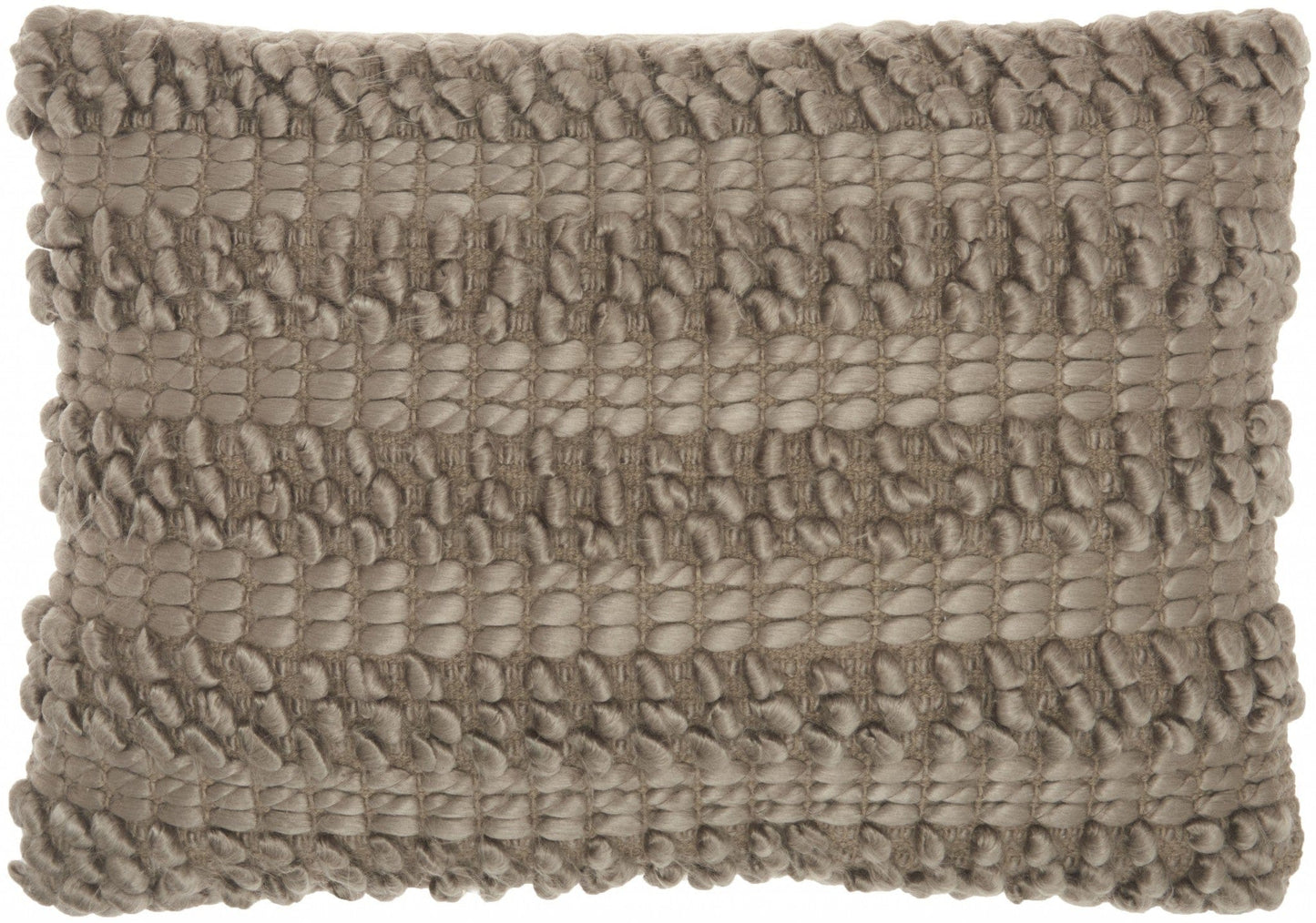 Taupe Pom-Pom Detailed Lumbar Pillow