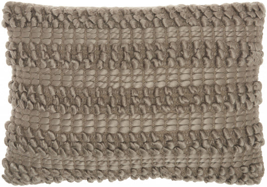 Taupe Pom-Pom Detailed Lumbar Pillow