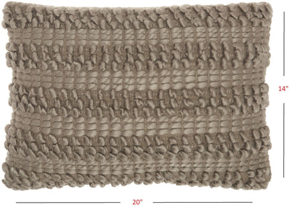 Taupe Pom-Pom Detailed Lumbar Pillow