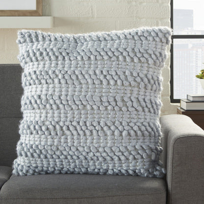 Xl Periwinkle Pom-Pom Detailed Throw Pillow
