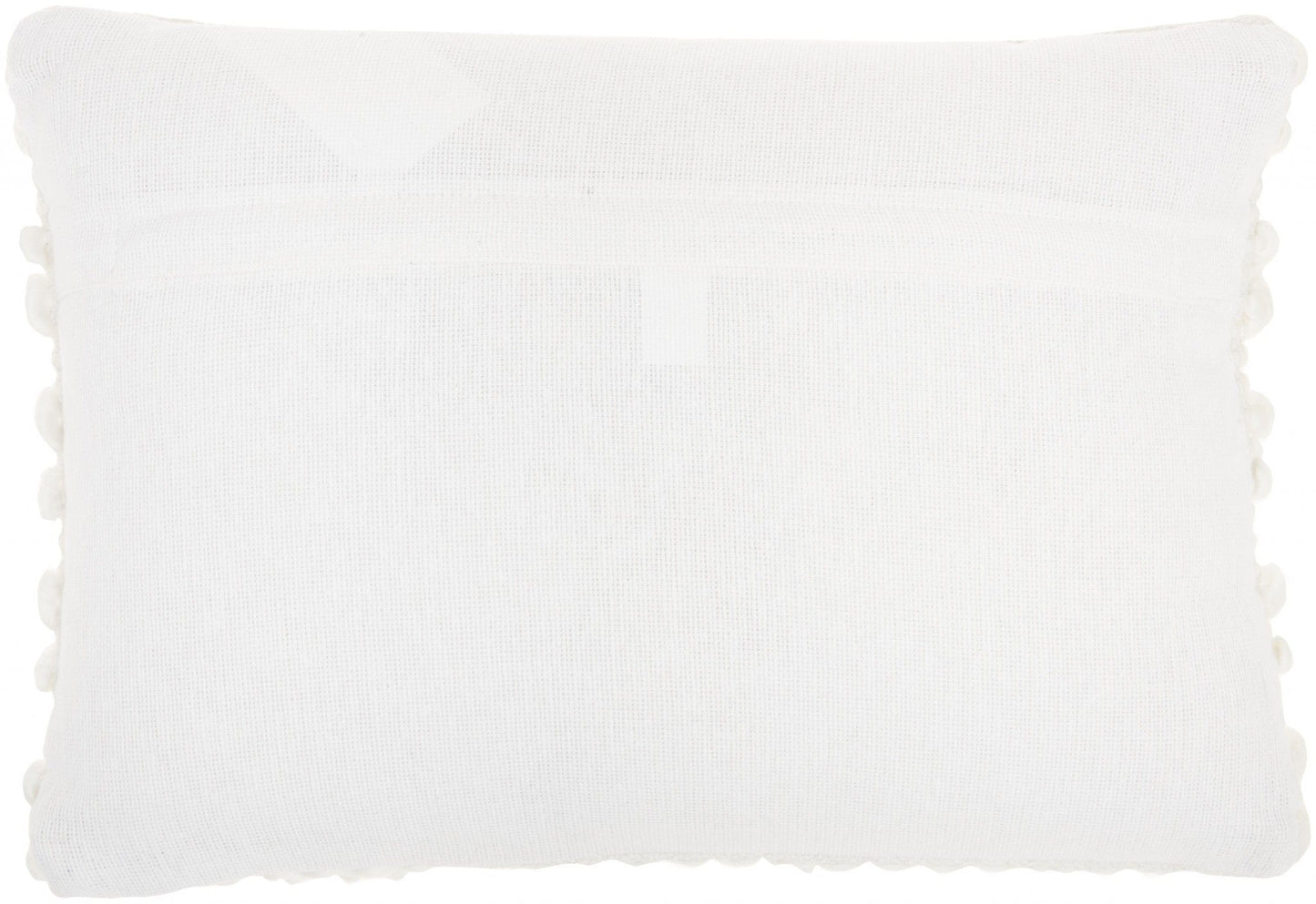 White Pom Pom Detailed Lumbar Pillow