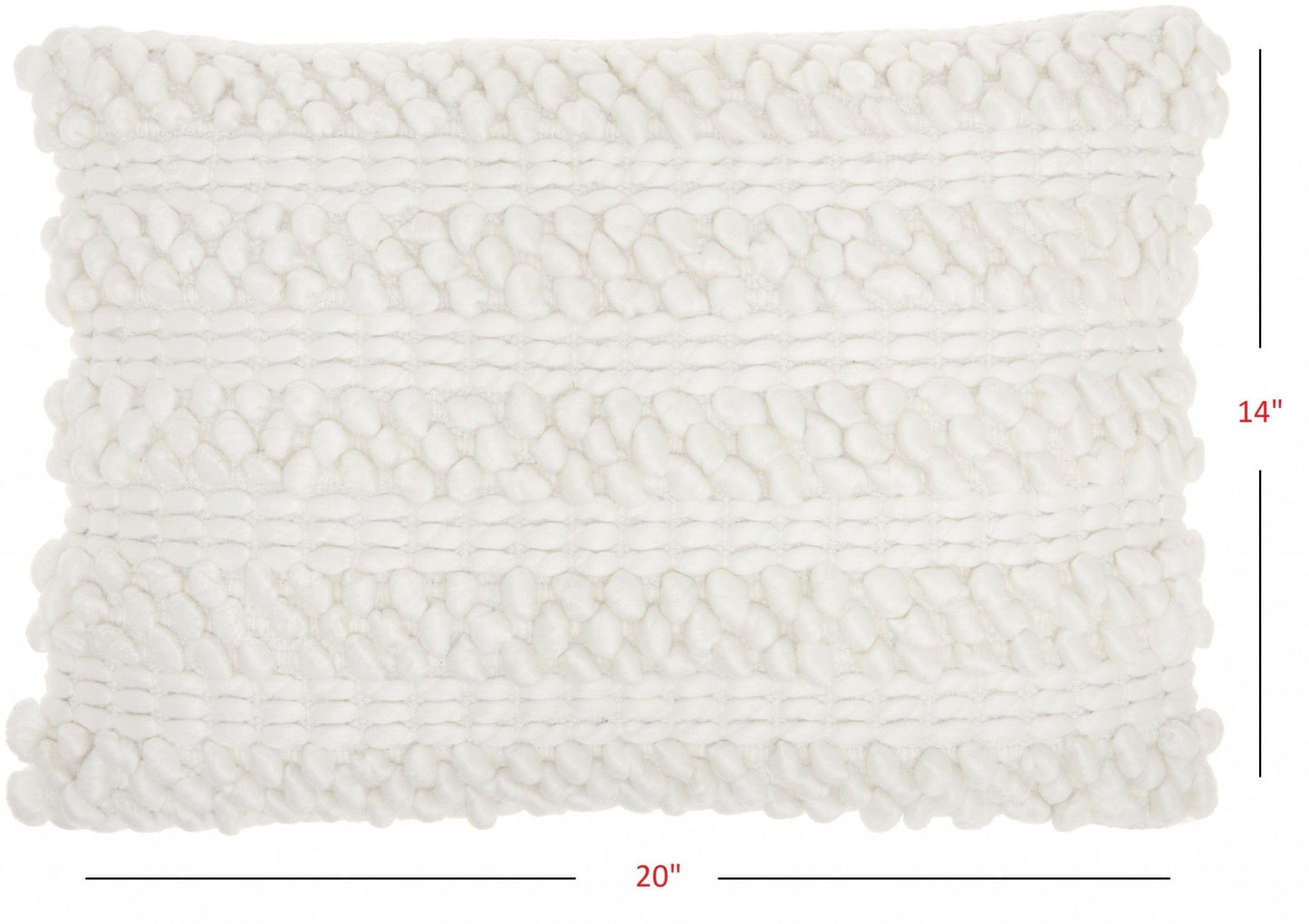 White Pom Pom Detailed Lumbar Pillow