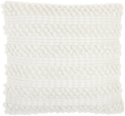 White Pom-Pom Detailed Throw Pillow