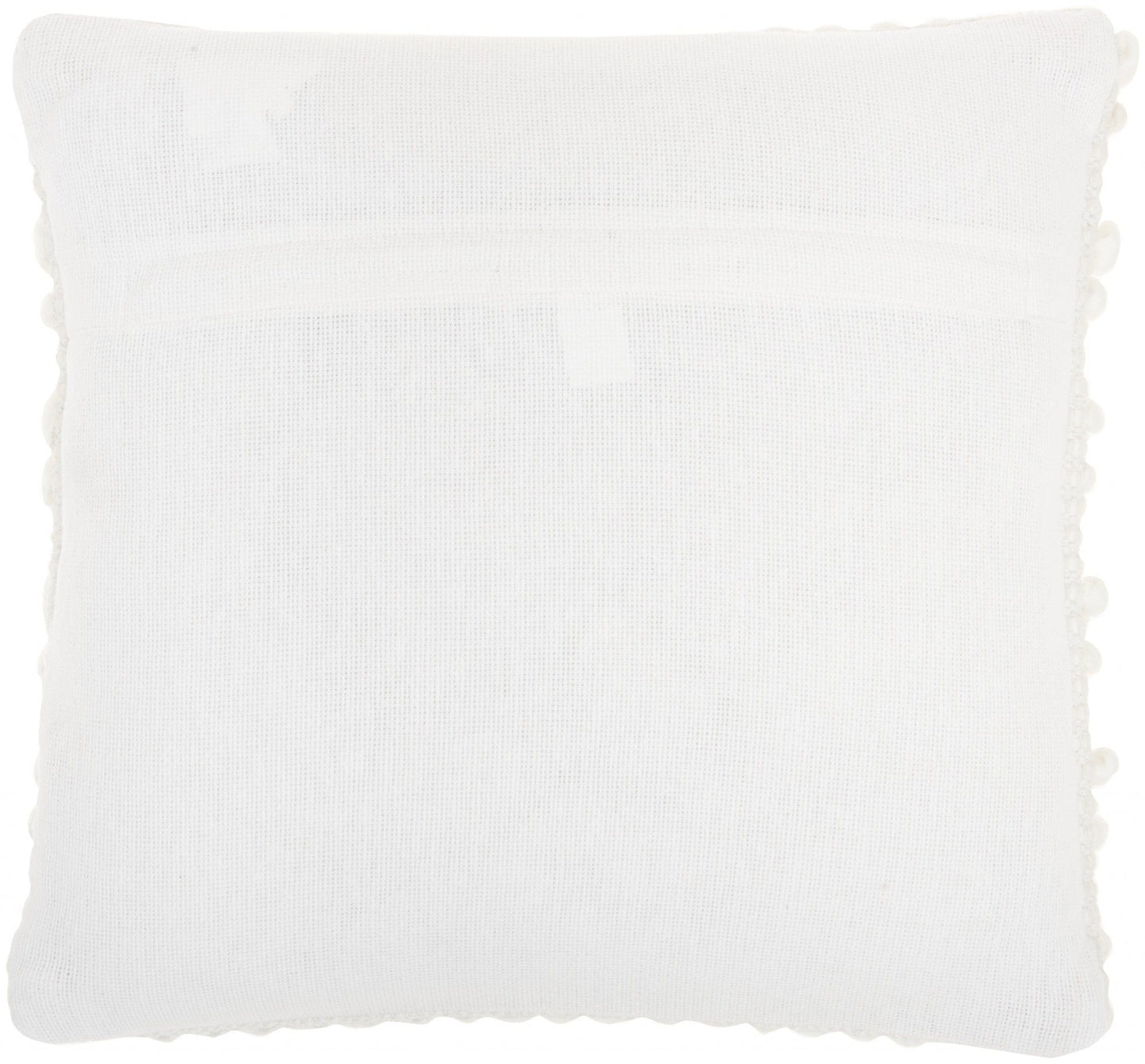White Pom-Pom Detailed Throw Pillow