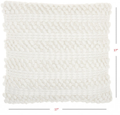 White Pom-Pom Detailed Throw Pillow