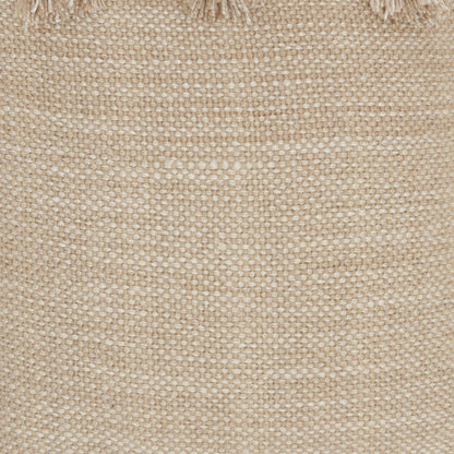 Off White Tasseled Throw Pillow