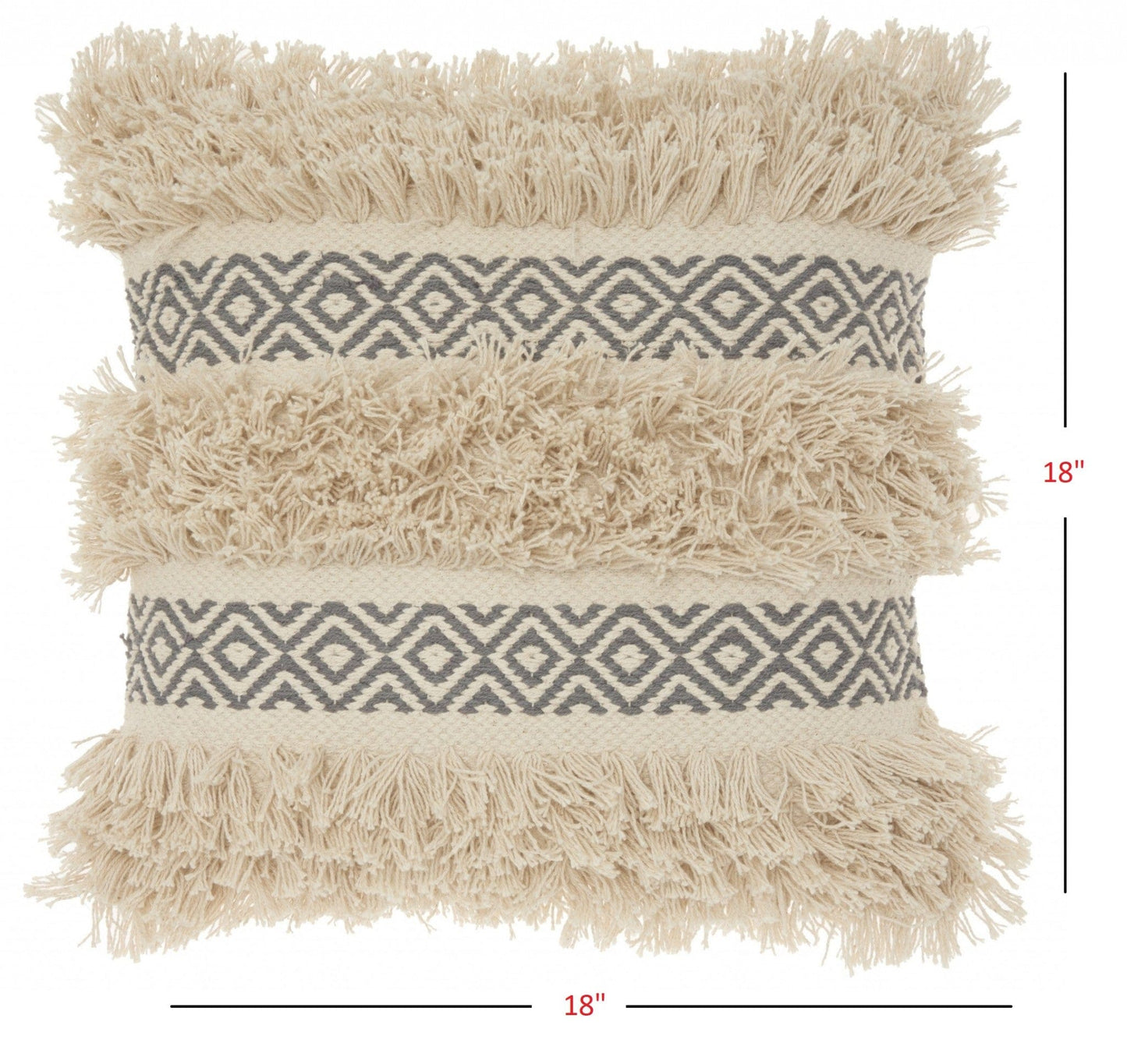 Charcoal Diamond Patterned Throw Pillow