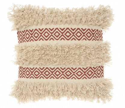 Clay Diamond Patterned Throw Pillow