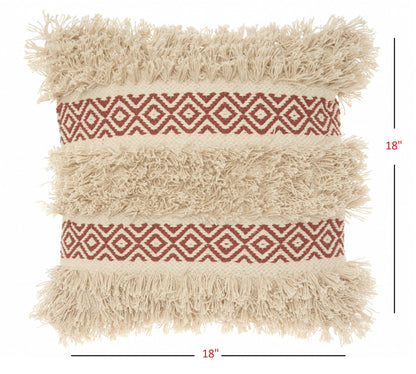 Clay Diamond Patterned Throw Pillow